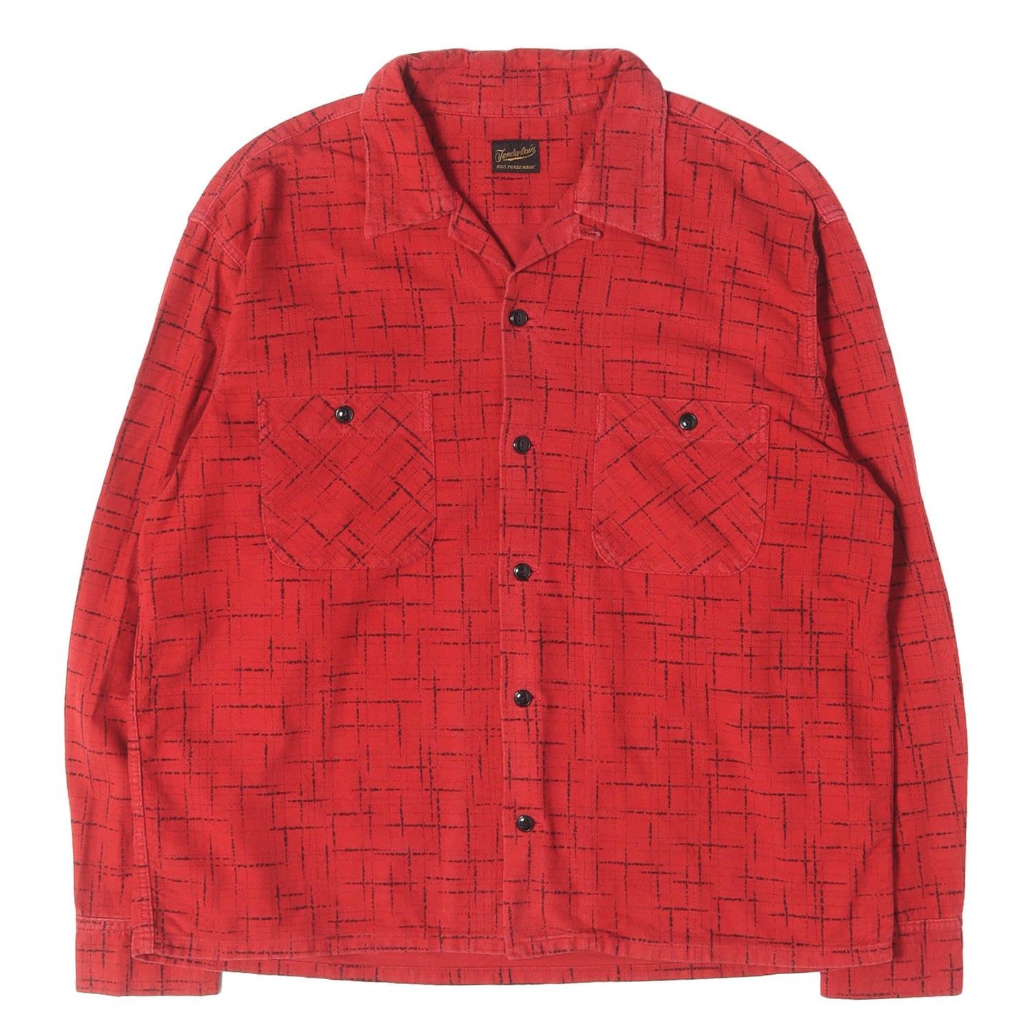 カスリプリントチェック オープンカラー フランネルシャツ(T-PRINT FLANNEL SHT)