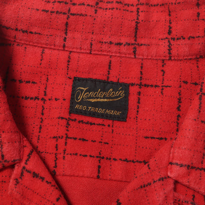 カスリプリントチェック オープンカラー フランネルシャツ(T-PRINT FLANNEL SHT)