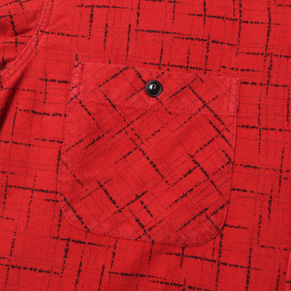 カスリプリントチェック オープンカラー フランネルシャツ(T-PRINT FLANNEL SHT)