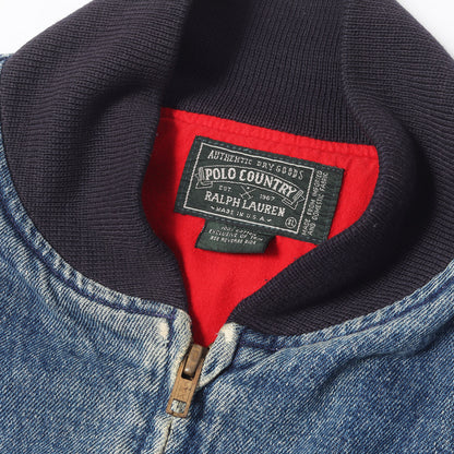 [希少モデル POLO COUNTRY] 90s デニム ボンバー ジャケット USA製