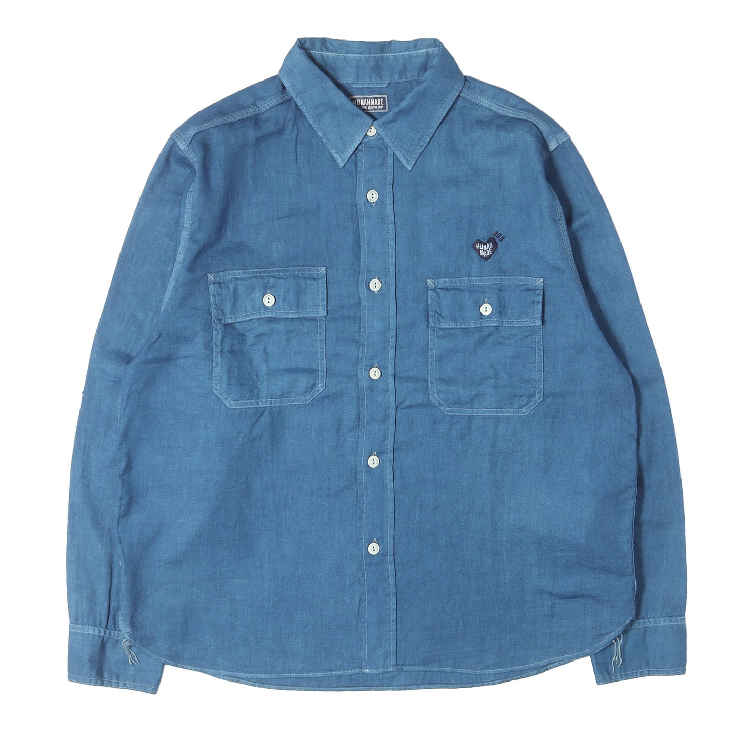 26SS 人間製 インディゴ染め コットン/リネン ワークシャツ(INDIGO DYE WORK SHIRT)