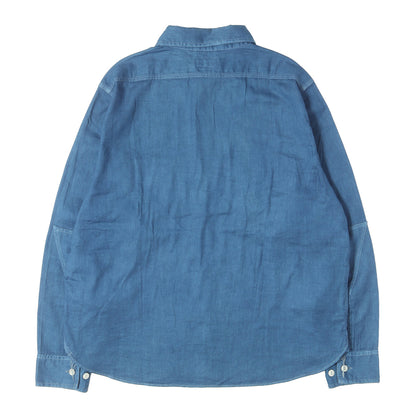 26SS 人間製 インディゴ染め コットン/リネン ワークシャツ(INDIGO DYE WORK SHIRT)