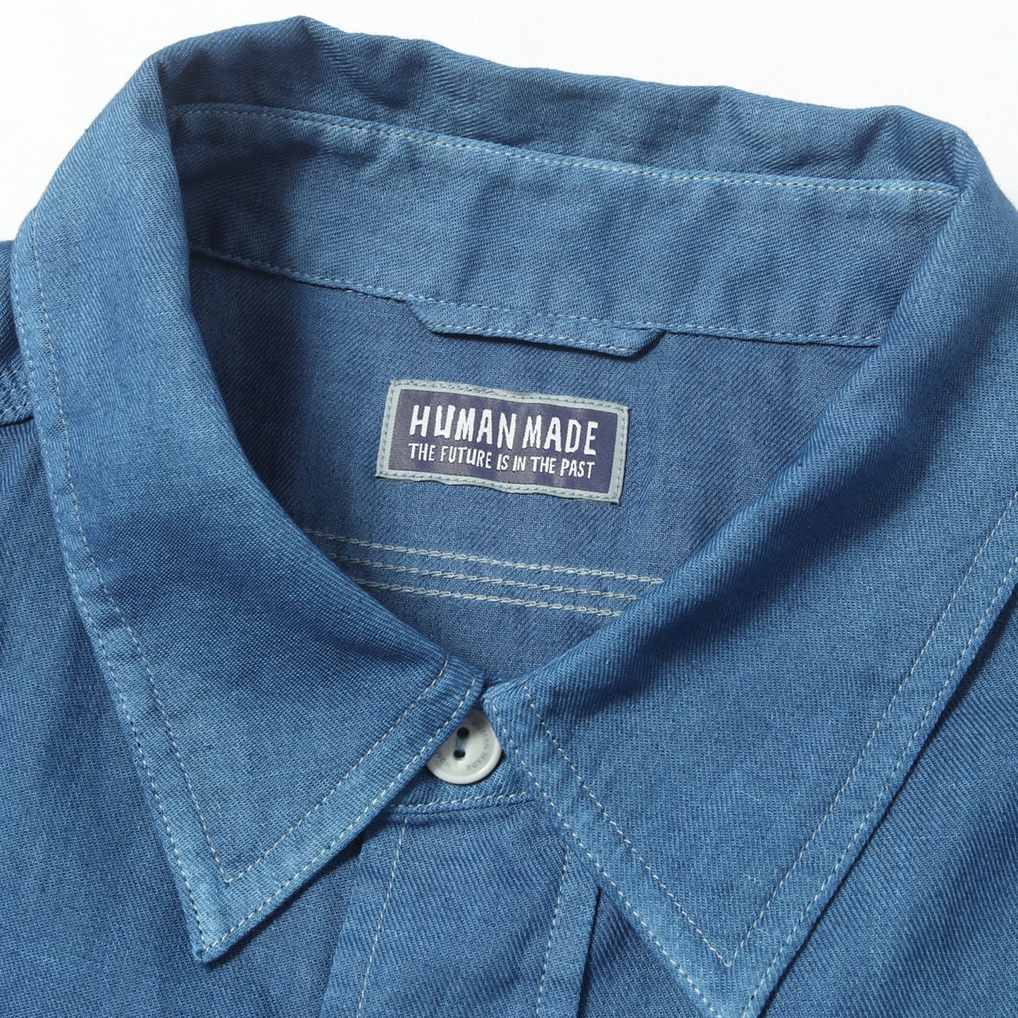 26SS 人間製 インディゴ染め コットン/リネン ワークシャツ(INDIGO DYE WORK SHIRT)