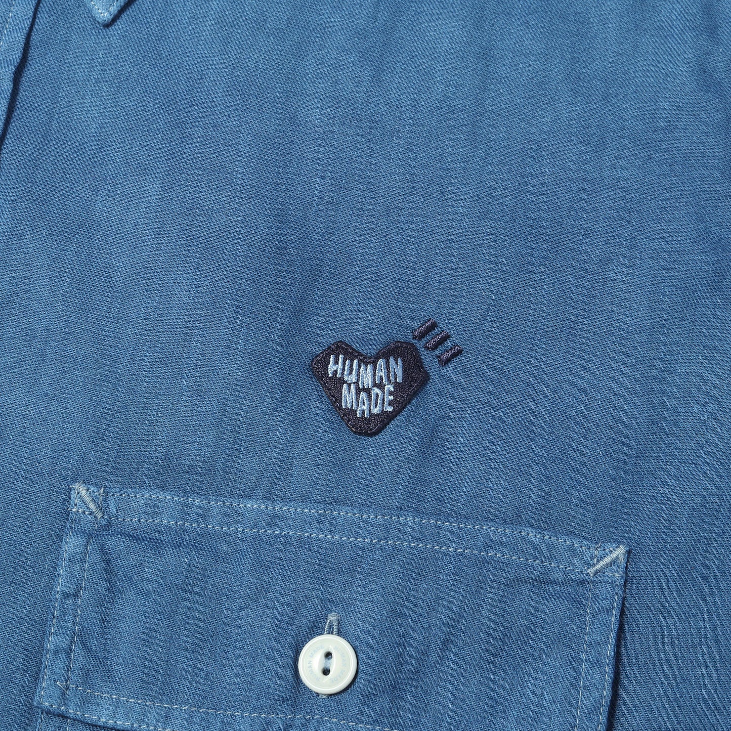 26SS 人間製 インディゴ染め コットン/リネン ワークシャツ(INDIGO DYE WORK SHIRT)