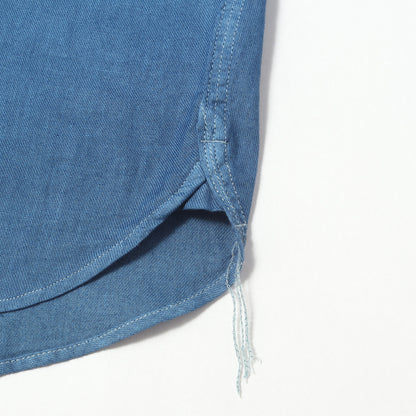 26SS 人間製 インディゴ染め コットン/リネン ワークシャツ(INDIGO DYE WORK SHIRT)