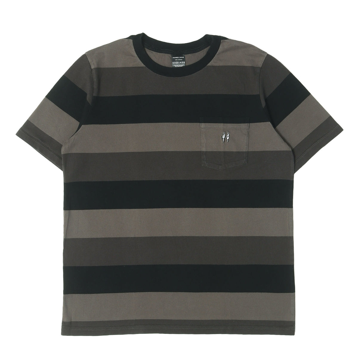 ボーダー クルーネック ポケット Tシャツ