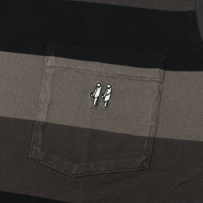 ボーダー クルーネック ポケット Tシャツ