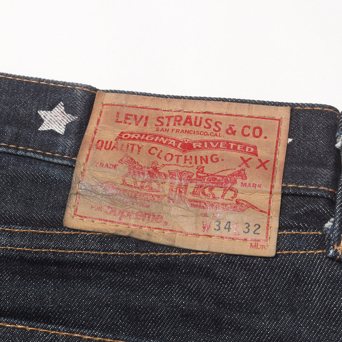 ×Levi's 505 スタープリント デニムパンツ(ZipFly Jean 505)
