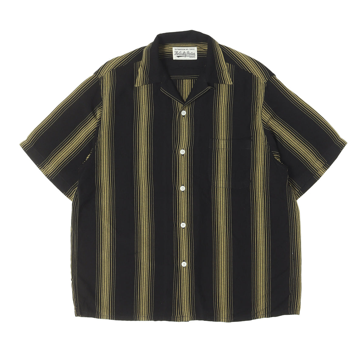 22SS ストライプ レーヨン オープンカラー 半袖シャツ(STRIPED OPEN COLLAR SHIRT S/S)