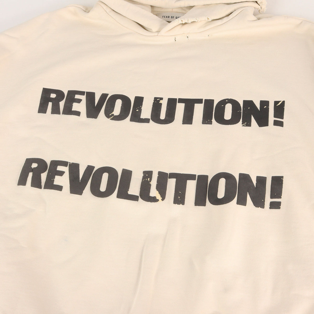 25AW ダメージ加工 発泡プリント スウェットパーカー(Revolution Hoodie)