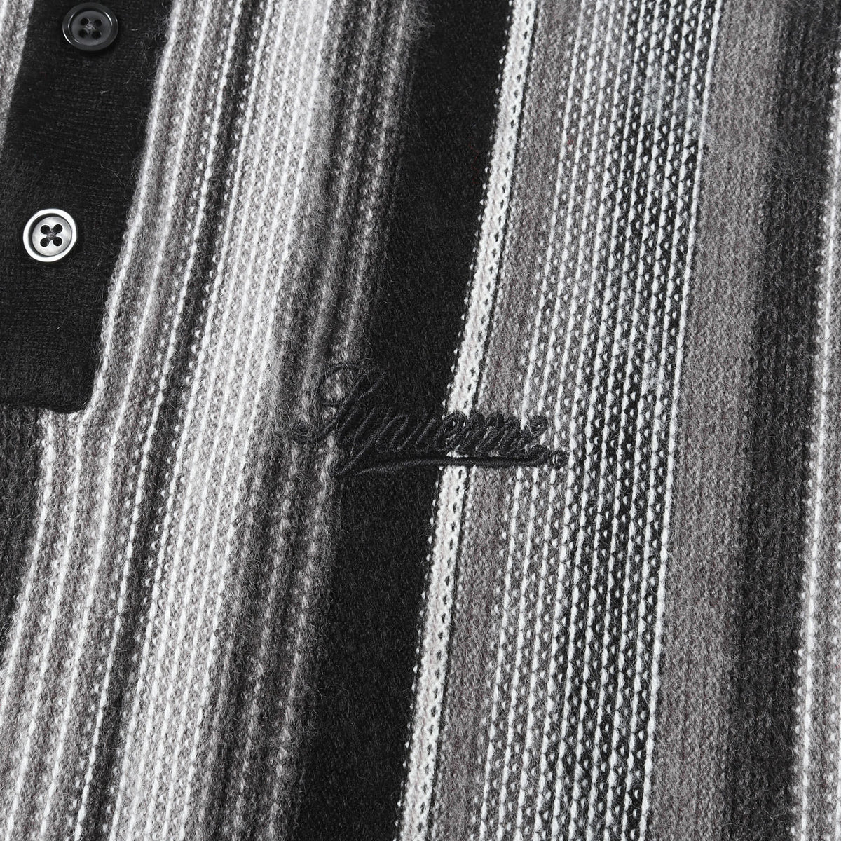 26SS マルチストライプ ポロカラー ニット セーター(Multi Stripe Polo Sweater)