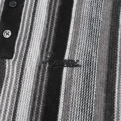 26SS マルチストライプ ポロカラー ニット セーター(Multi Stripe Polo Sweater)