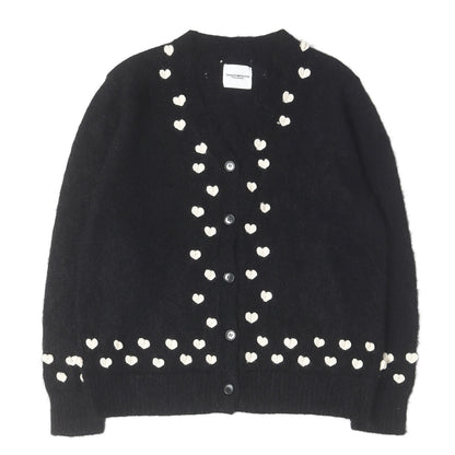 25AW ハートデザイン モヘヤニット カーディガン(heart attached mohair cardigan.)