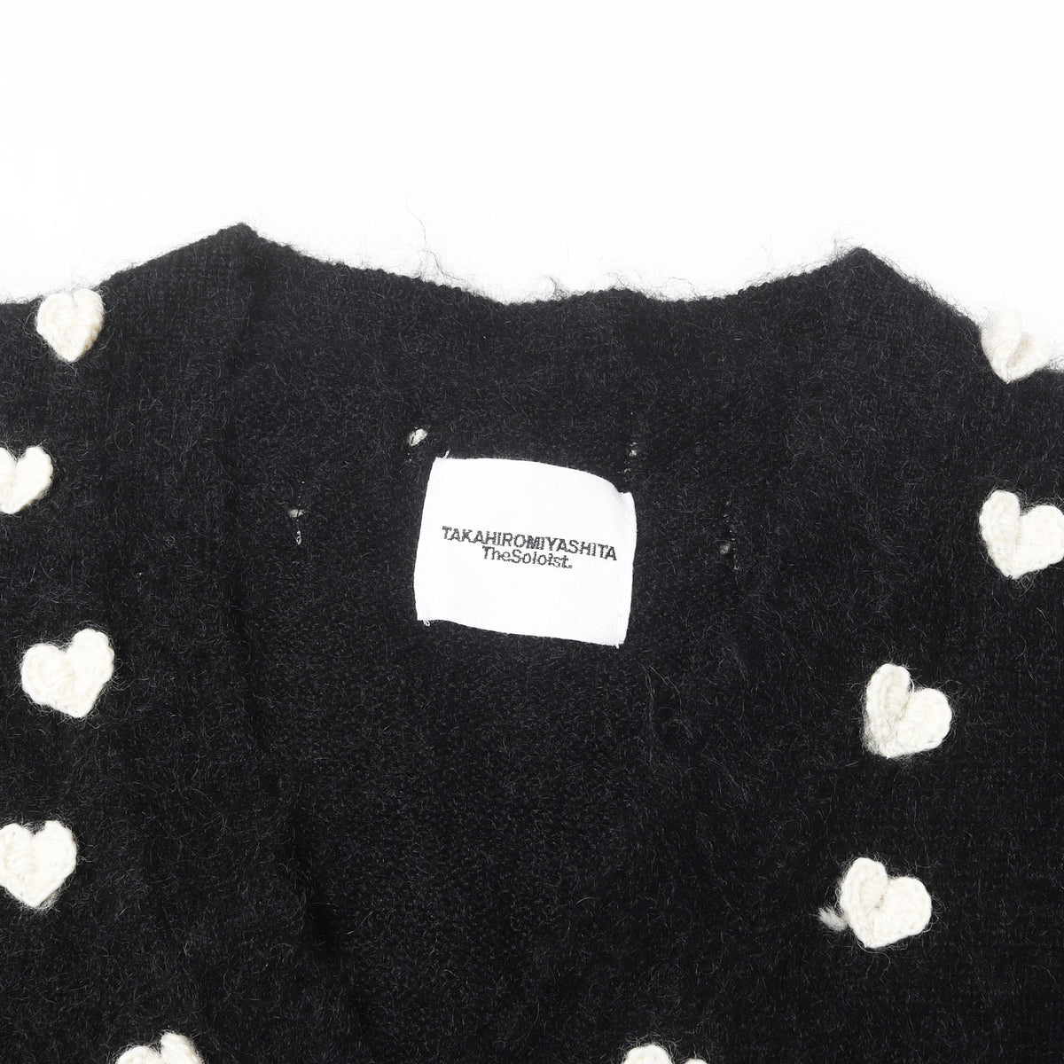 25AW ハートデザイン モヘヤニット カーディガン(heart attached mohair cardigan.)