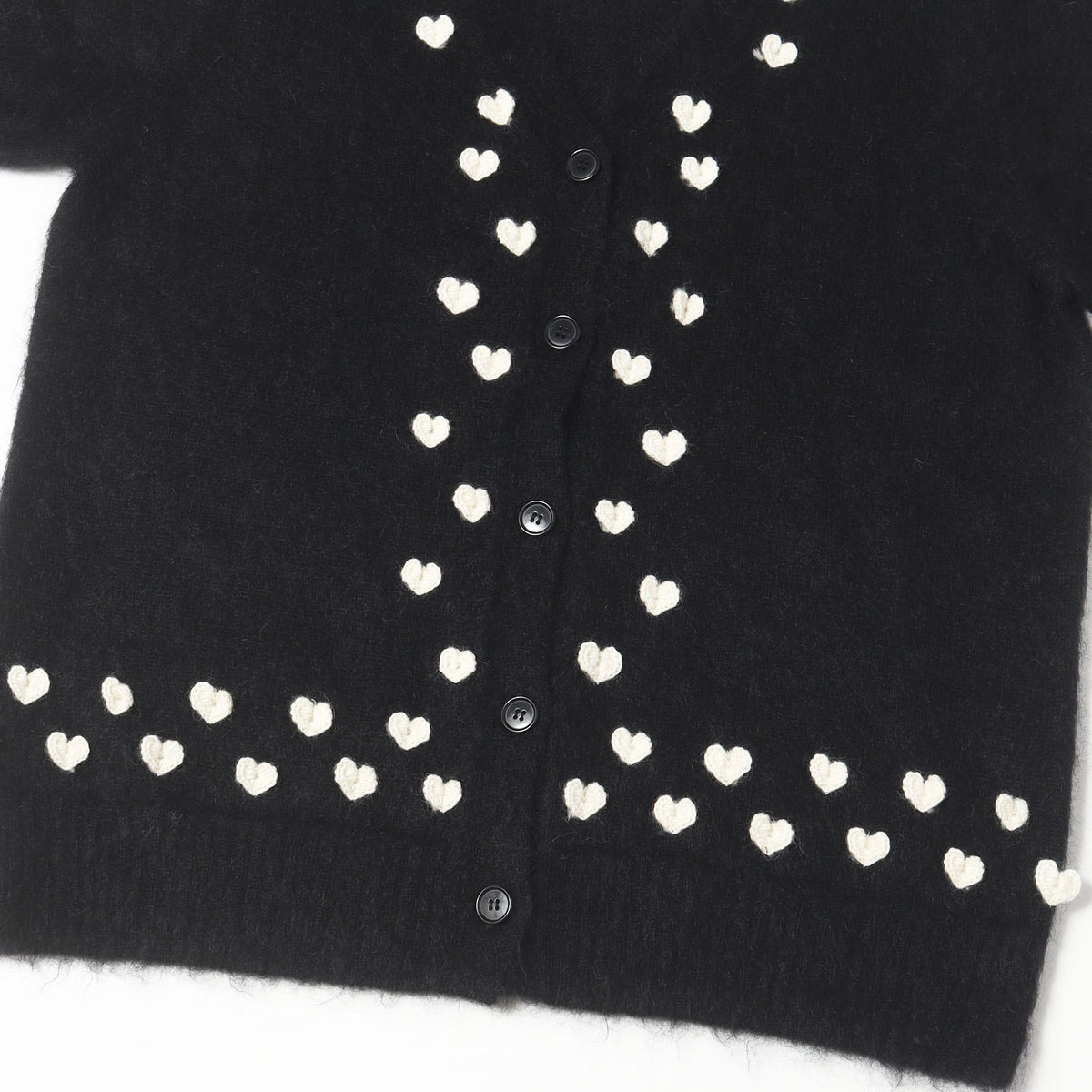25AW ハートデザイン モヘヤニット カーディガン(heart attached mohair cardigan.)