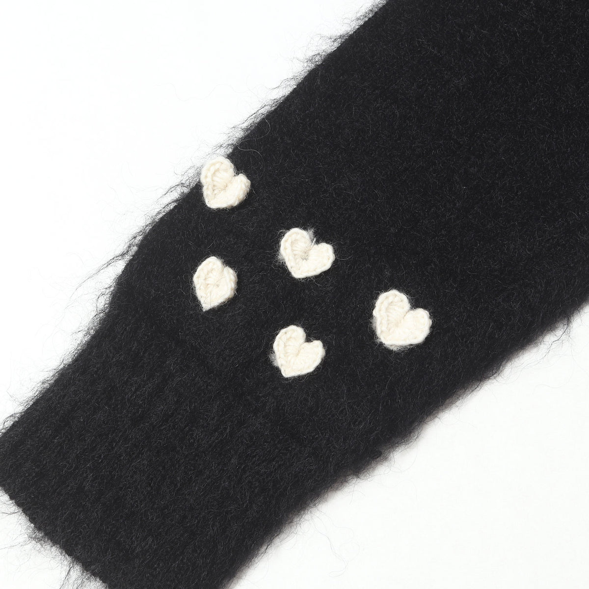 25AW ハートデザイン モヘヤニット カーディガン(heart attached mohair cardigan.)