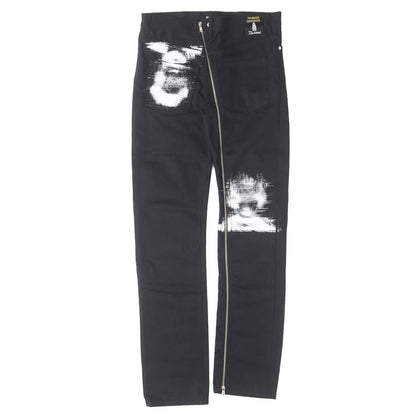 23SS グラフィックプリント ジップデザイン デニムパンツ