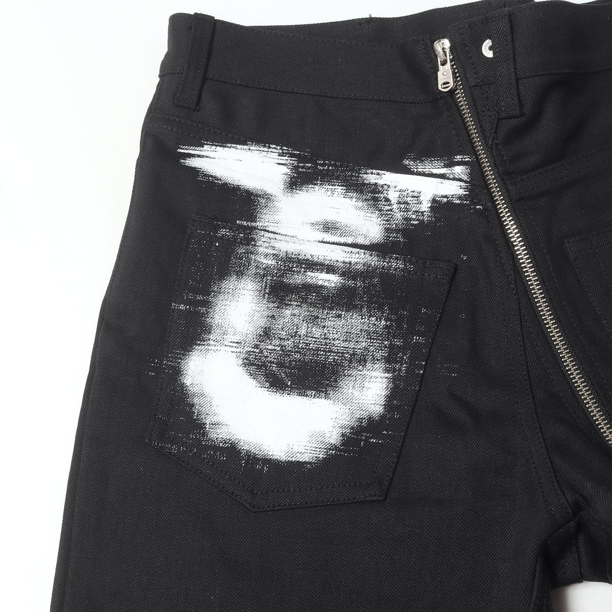 23SS グラフィックプリント ジップデザイン デニムパンツ