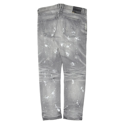 20SS ダメージリペア加工 ストレッチ クロップド デニムパンツ (HYBRID-STRETCH NEON CRASH DENIM 5P CROPPED TAPERED)