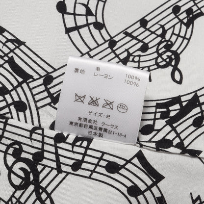 裏地 音符柄 ウール ジレベスト