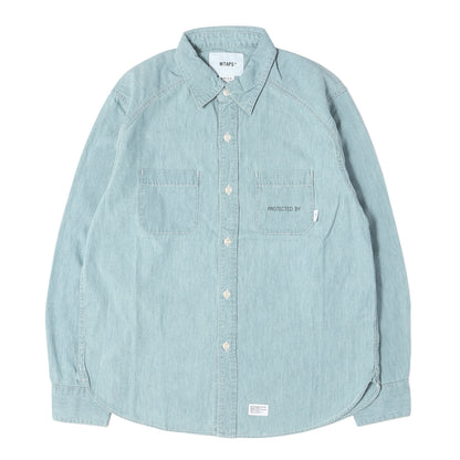 26SS wtvuaロゴ シャンブレーシャツ(CB / LS / COTTON. CHAMBRAY)