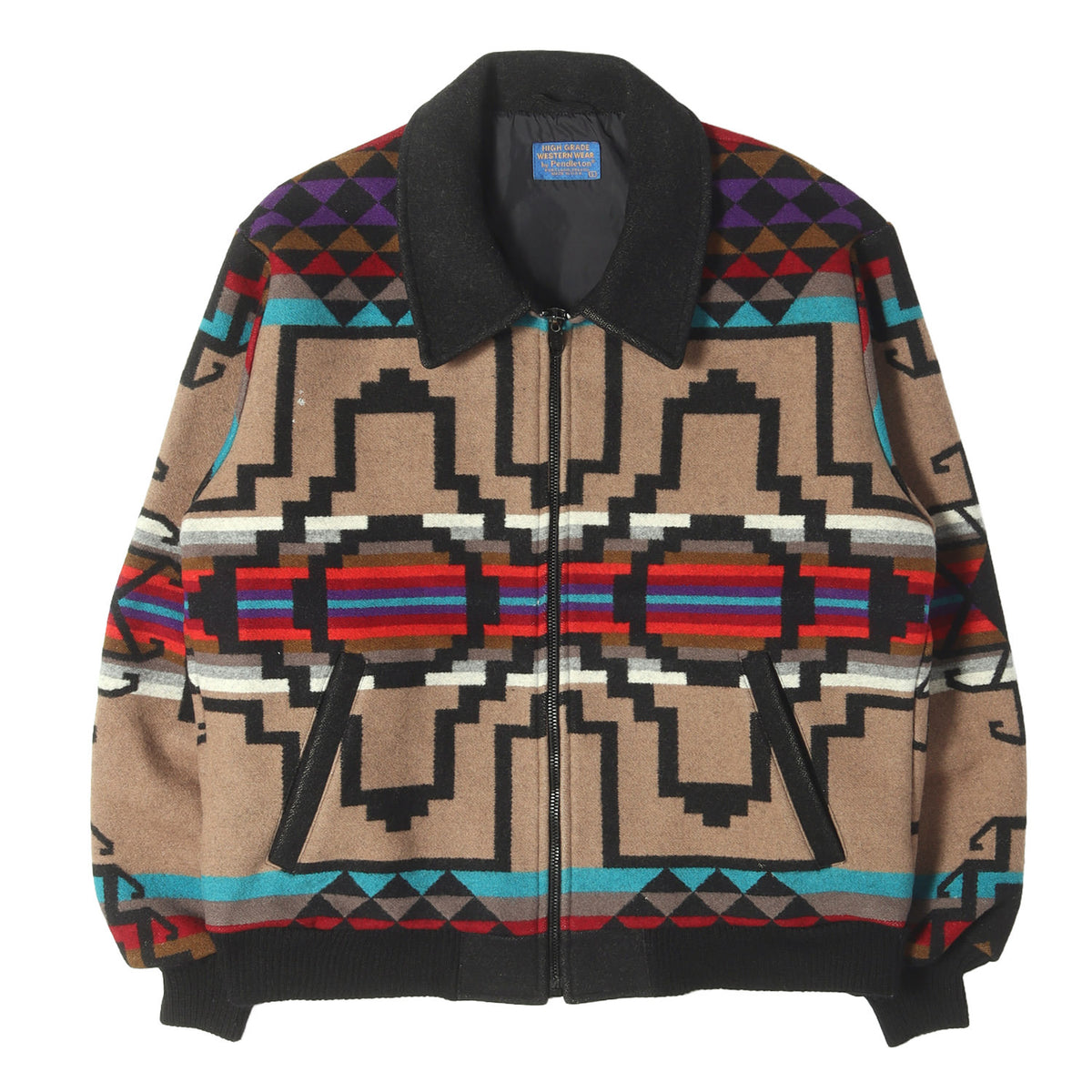 [希少モデル] 80s ネイティブ柄 ブランケット ウール フルジップ ジャケット / USA製 HIGH GRADE WESTERN WEAR