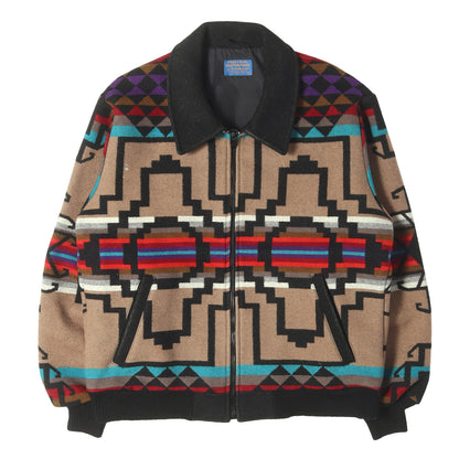 [希少モデル] 80s ネイティブ柄 ブランケット ウール フルジップ ジャケット / USA製 HIGH GRADE WESTERN WEAR
