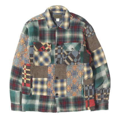 [LIMITED EDITION] 20AW 裏地キルティング ネイティブ チェック パッチワーク シャツ ジャケット (Patchwork Overshirt)