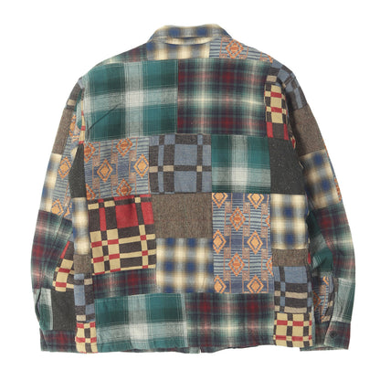 [LIMITED EDITION] 20AW 裏地キルティング ネイティブ チェック パッチワーク シャツ ジャケット (Patchwork Overshirt)