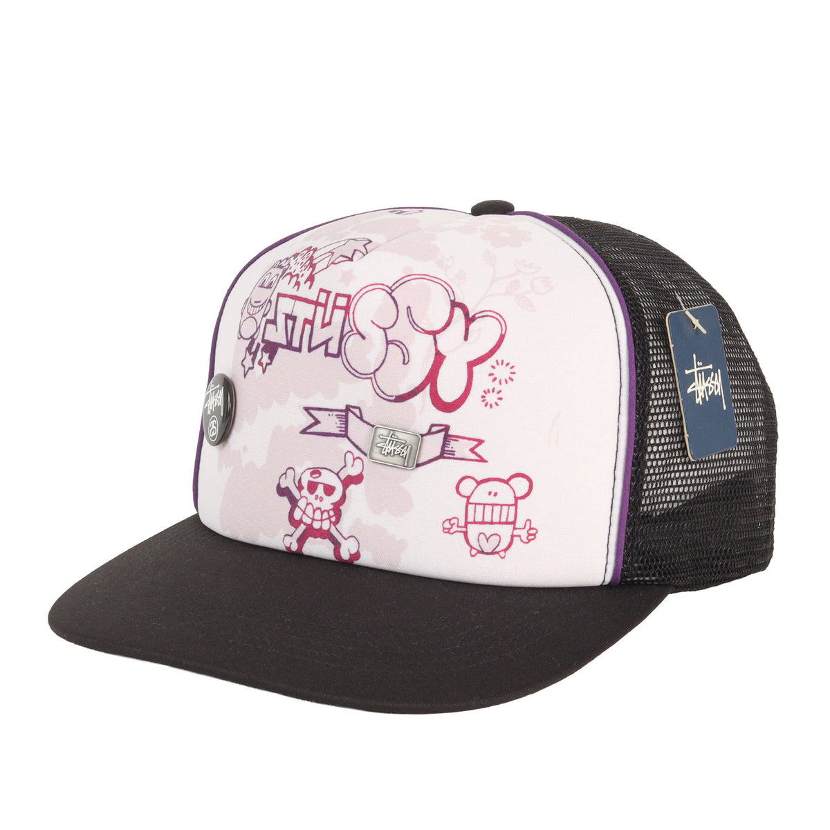 00s 缶バッチ付き グラフィック メッシュキャップ(デッドストック品)