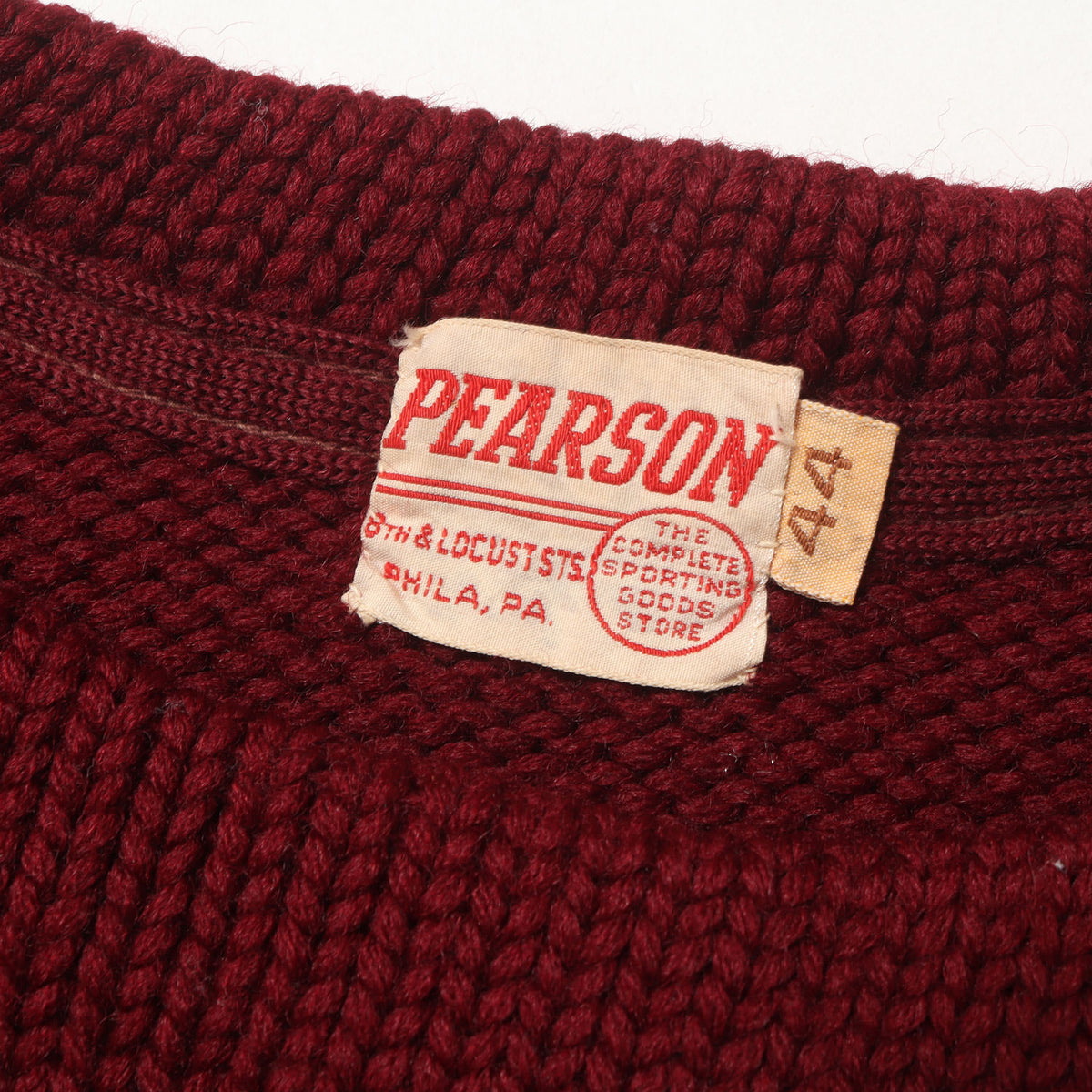 50s フェルト Pロゴパッチ ボートネック レタード ウール ニット / USA製 PEARSON ピアソン