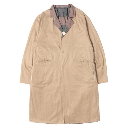 リバーシブル ボーダーコンビ チェスターコート(Reversible Speck Linen Coat)