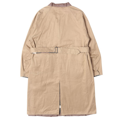 リバーシブル ボーダーコンビ チェスターコート(Reversible Speck Linen Coat)