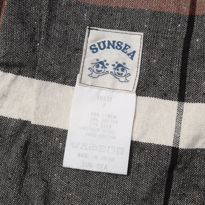 リバーシブル ボーダーコンビ チェスターコート(Reversible Speck Linen Coat)