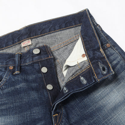 ヴィンテージ加工 セルビッチ デニムパンツ (JAPAN WOVEN SELVEDGE DENIM LOW STRAIGHT) USA製