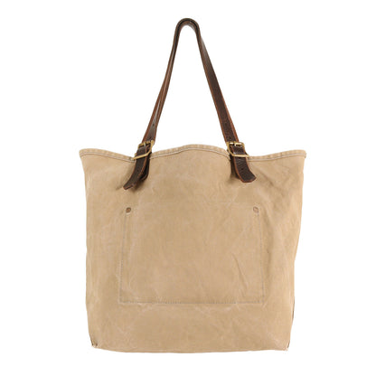 レザーハンドル キャンバス トラベル トートバッグ (Canvas × Leather Travel Tote Bag)