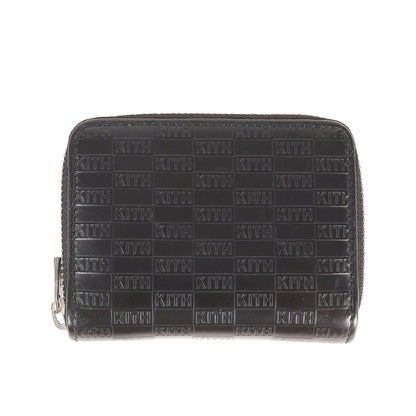 21AW エンボスロゴ柄 ラウンドジップ レザー コンパクトウォレット / 財布(Zip Around Wallet)