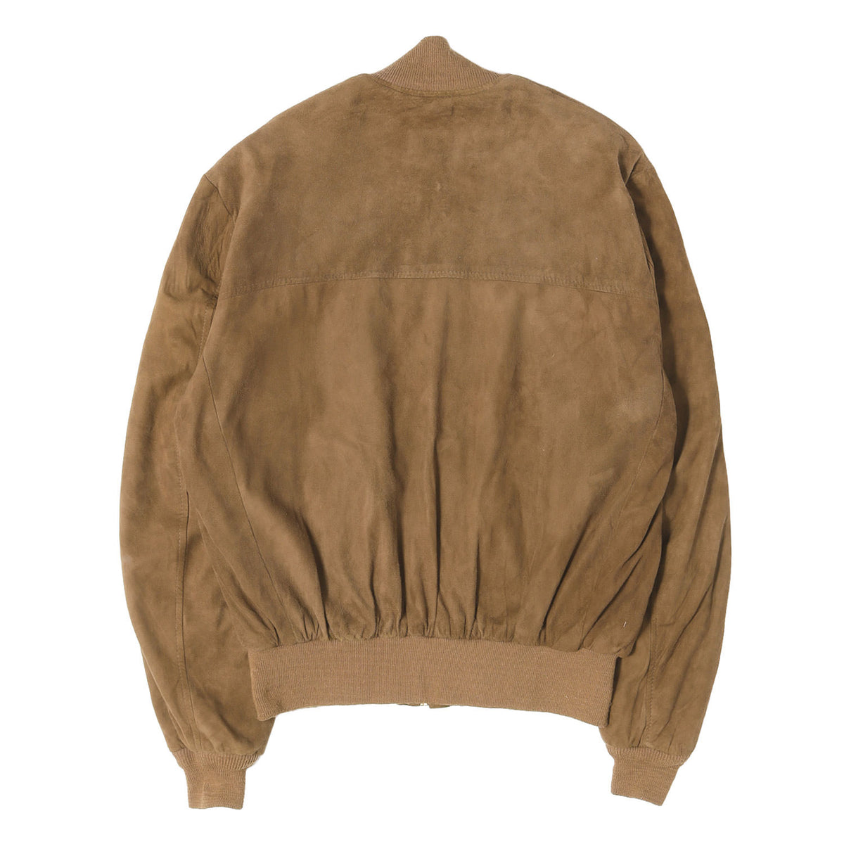 [Goodコンディション] 70s スウェード フルジップ ニットリブ ジャケット / USA製 GINO LEATHERS