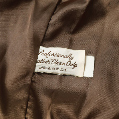 [Goodコンディション] 70s スウェード フルジップ ニットリブ ジャケット / USA製 GINO LEATHERS