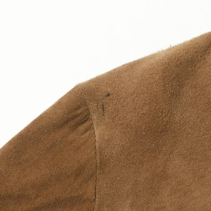 [Goodコンディション] 70s スウェード フルジップ ニットリブ ジャケット / USA製 GINO LEATHERS