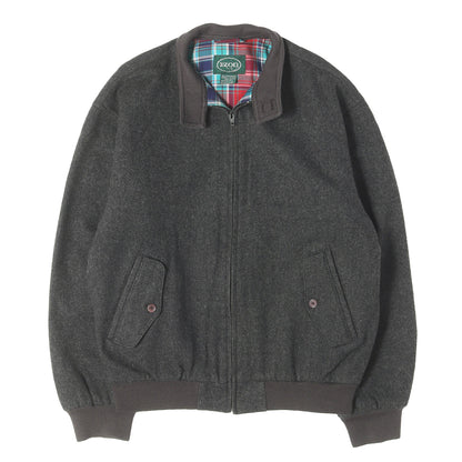 90s 裏地チェック メルトンウール ハリントン ジャケット IZOD LACOSTE