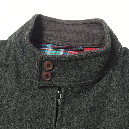 90s 裏地チェック メルトンウール ハリントン ジャケット IZOD LACOSTE