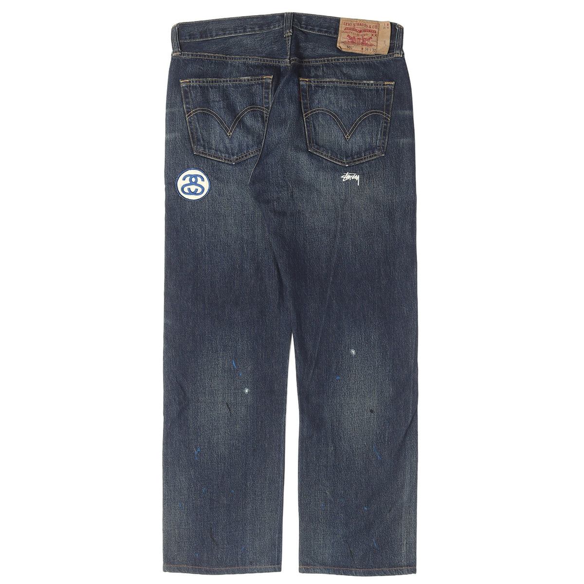 30周年記念 ×Levis 501 パッチ付き ダメージ加工 デニムパンツ