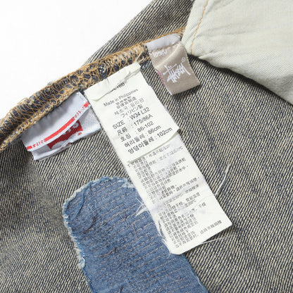 30周年記念 ×Levis 501 パッチ付き ダメージ加工 デニムパンツ