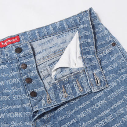 22AW ジャカードロゴ柄 デニムパンツ(Multi Type Jacquard Regular Jean)