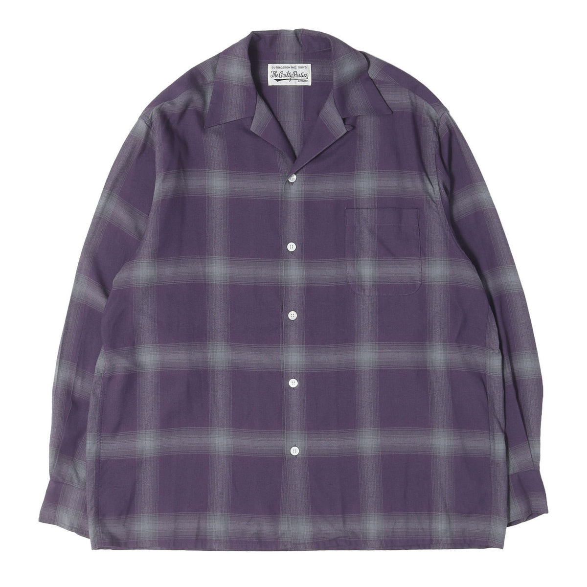 23SS オンブレチェック オープンカラー レーヨン シャツ(OMBRE CHECK OPEN COLLAR SHIRT)