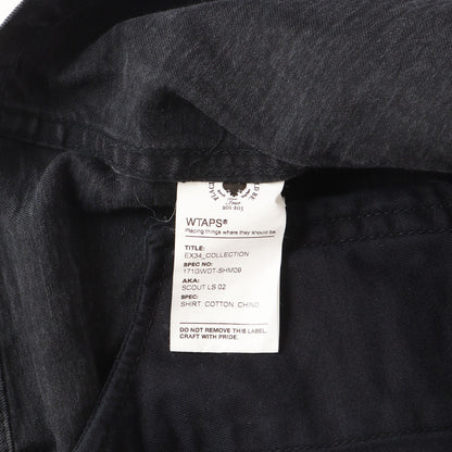 チノクロス ノーカラー ミリタリー シャツ (SCOUT LS / SHIRT)