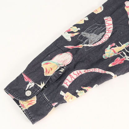 26AW ヴィンテージ加工 スペース柄 オープンカラー フランネルシャツ (SPACE AGE FLANNEL SHIRT)