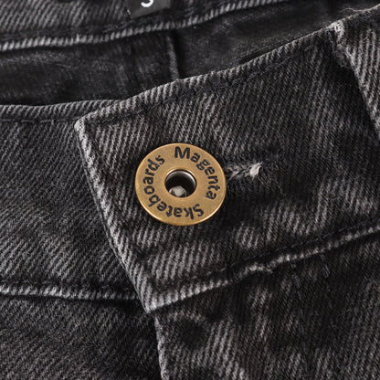 25AW ウォッシュ加工 ワイド テーパード デニムパンツ(OG PANTS)