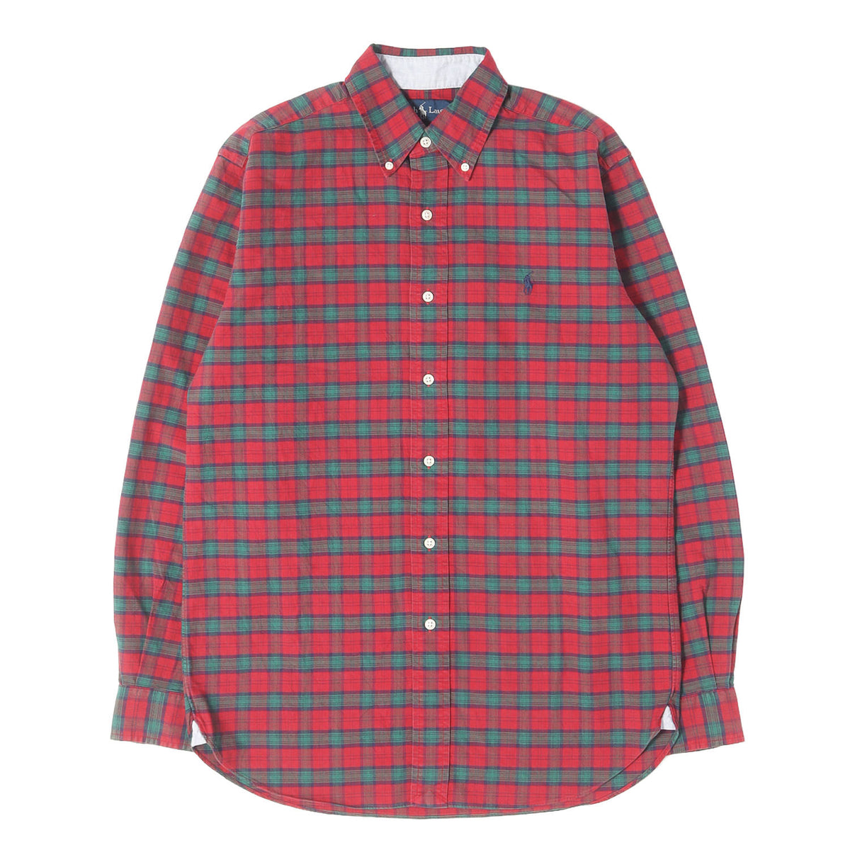 マチ付き チェック コットン BD ボタンシャツ RALPH LAUREN